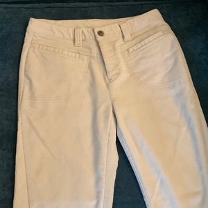 Athleta Dipper Pant Tan Khaki Pockets Size 12 Drawstring Waist